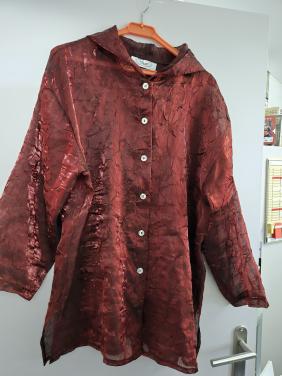 Transparante bordeauxrode blouse Maat L van het merk Free Zone Collection
