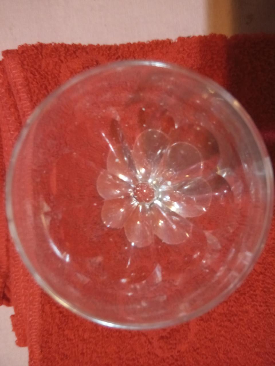 6 oude, mooi geslepen, advocaatglaasjes