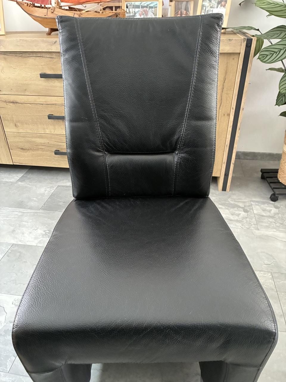 GRATIS ophalen 4 leren eettafel stoelen