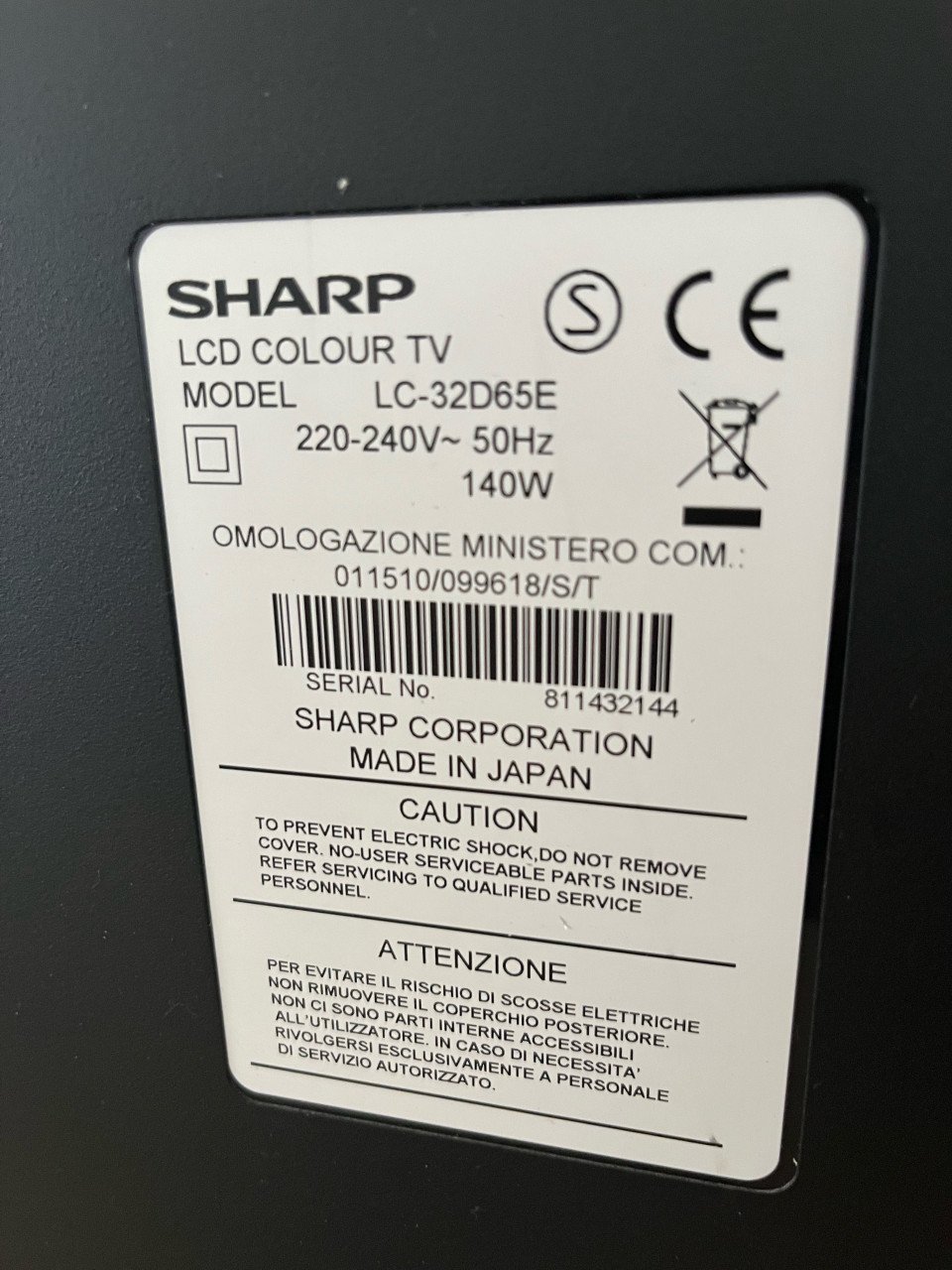 Tv sharp 32 inch