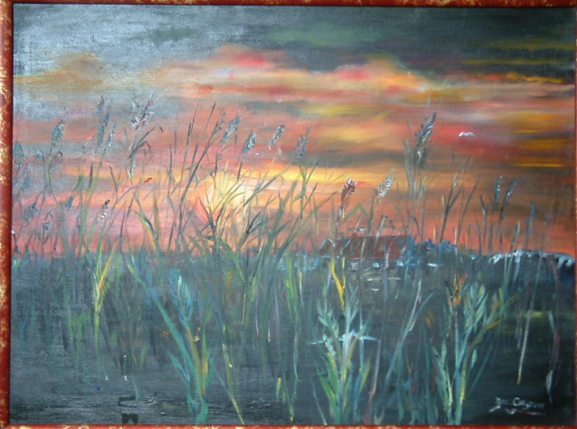 Strand  120 x 80 cm   zie schilderijen Jac Caljouw Arnemuiden