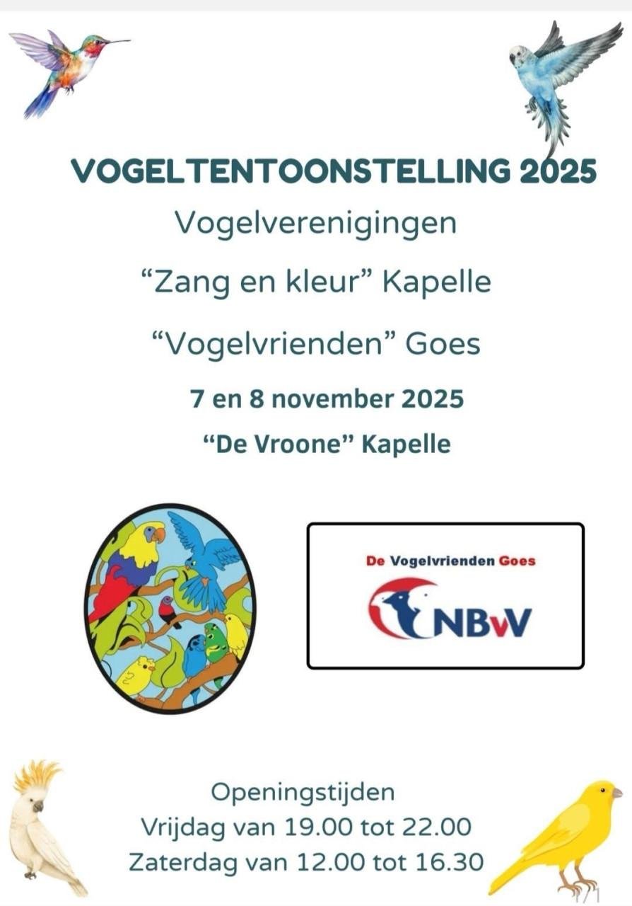 Gezellige vogel tentoonstelling Vogelvereniging kapelle en goes