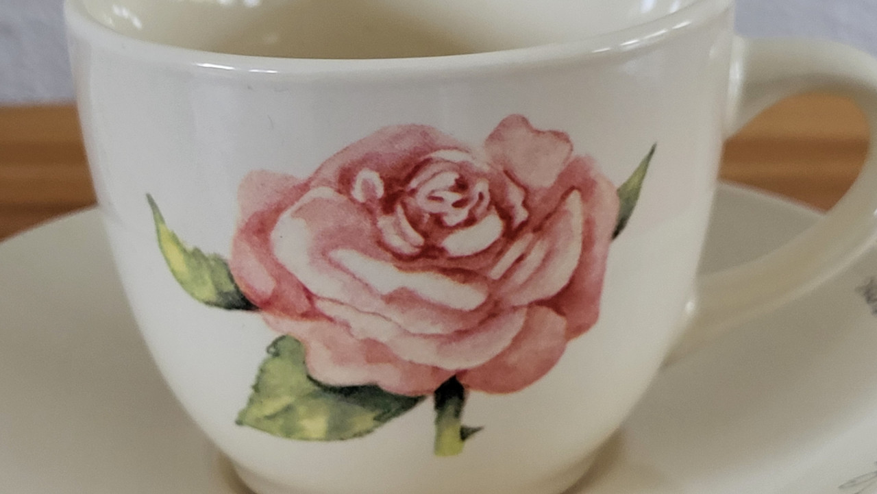 Set van 2 kop en schotels Jet servies A Rose is a Rose