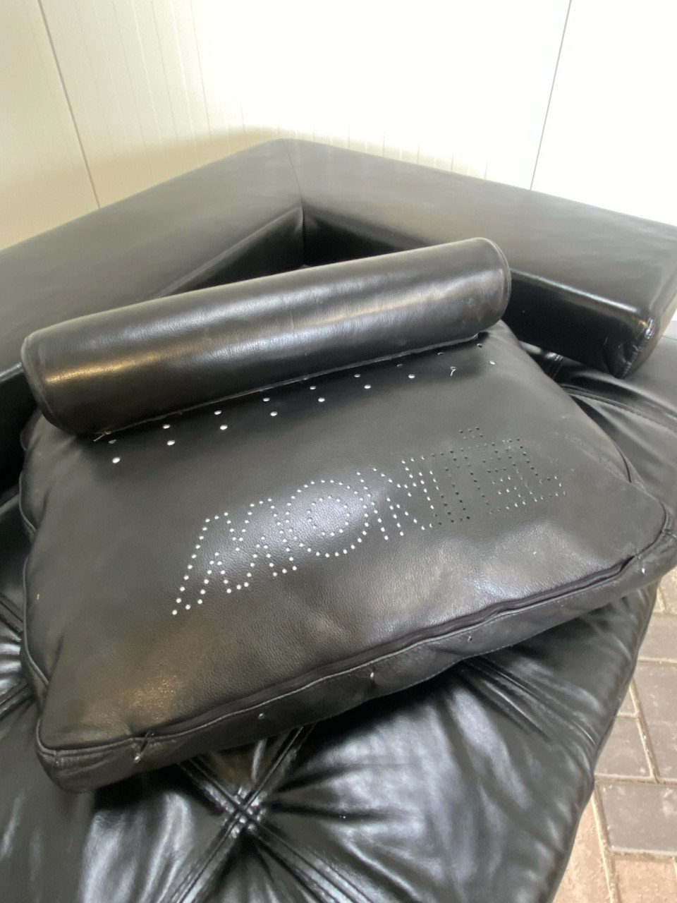 GRATIS LEVERING HEEL NL Zwarte Montel Echt Leren Hoekbank