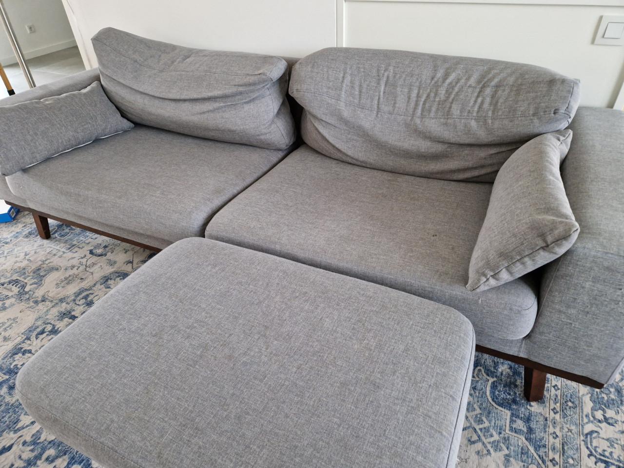 Bankstel (grijs) + loveseat + hocker