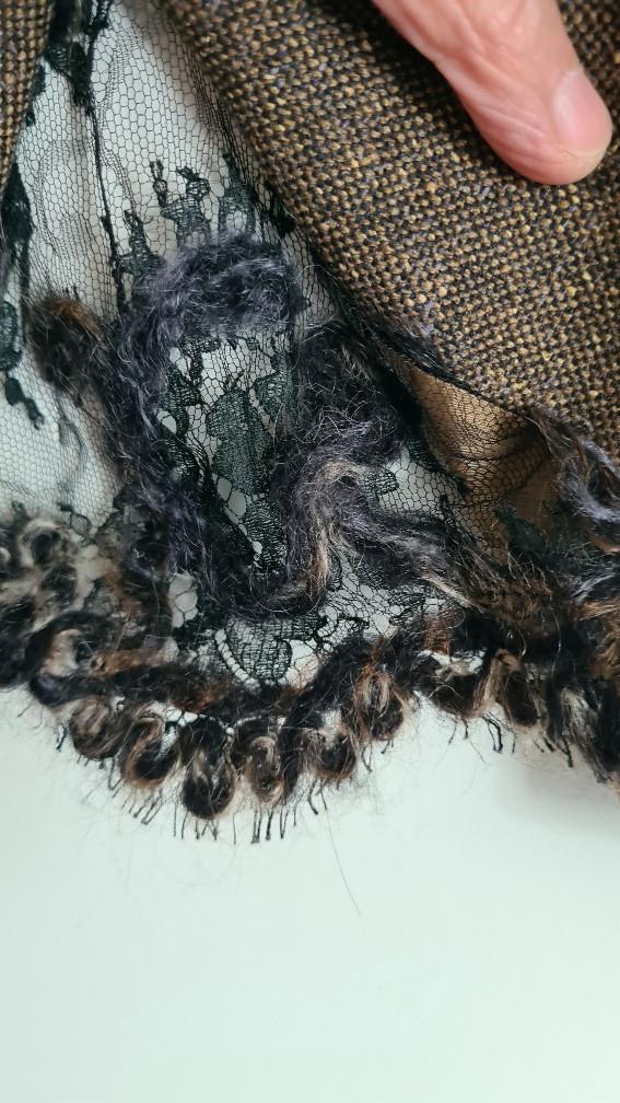 RENA LANGE: Nieuw klassiek bruine tweed jurkje maat 40 € 1.140,–