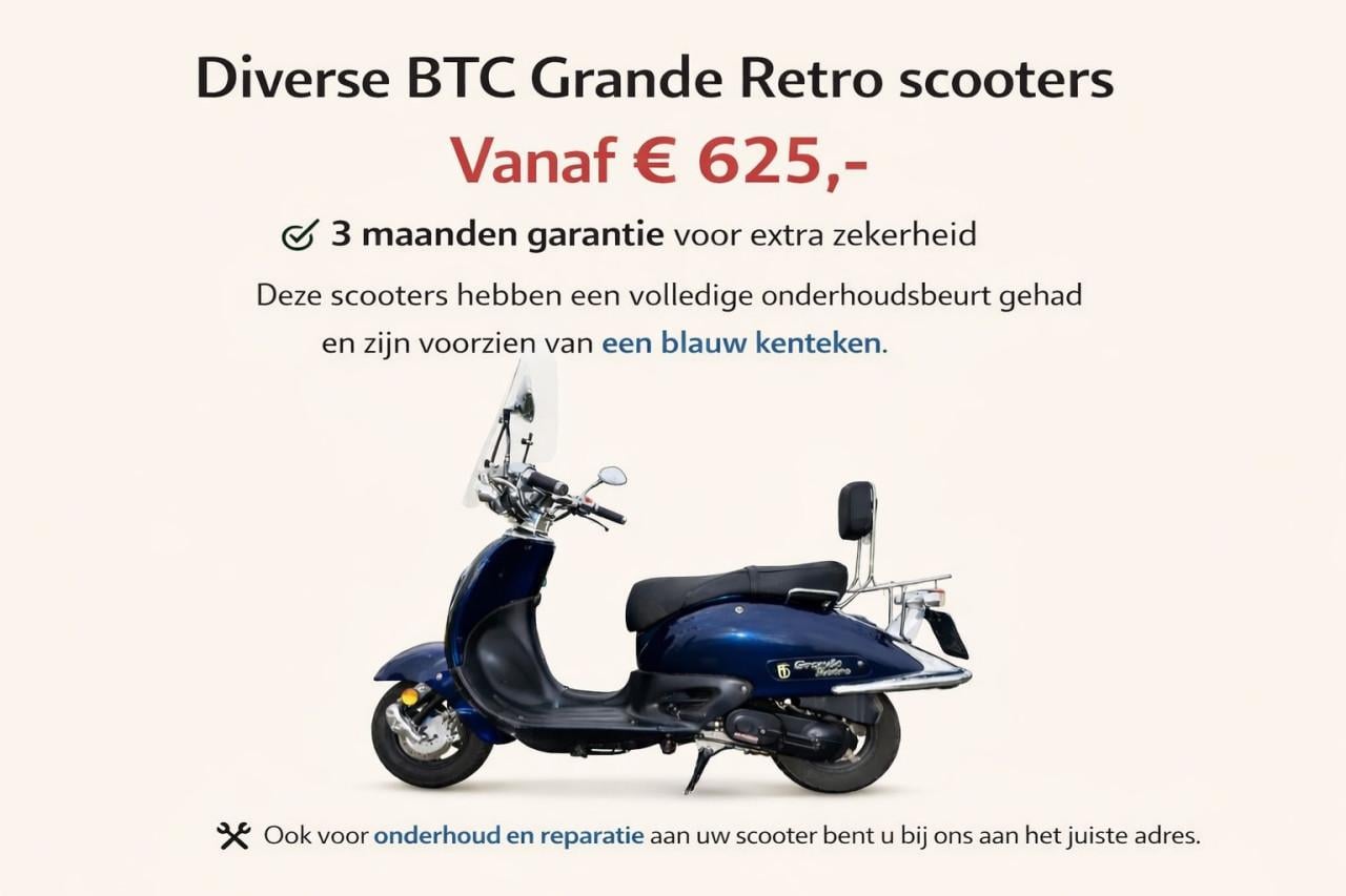 🛵 Diverse BTC Grande retro scooters