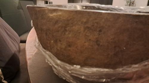 Zware rivier stenen opbouw waskom