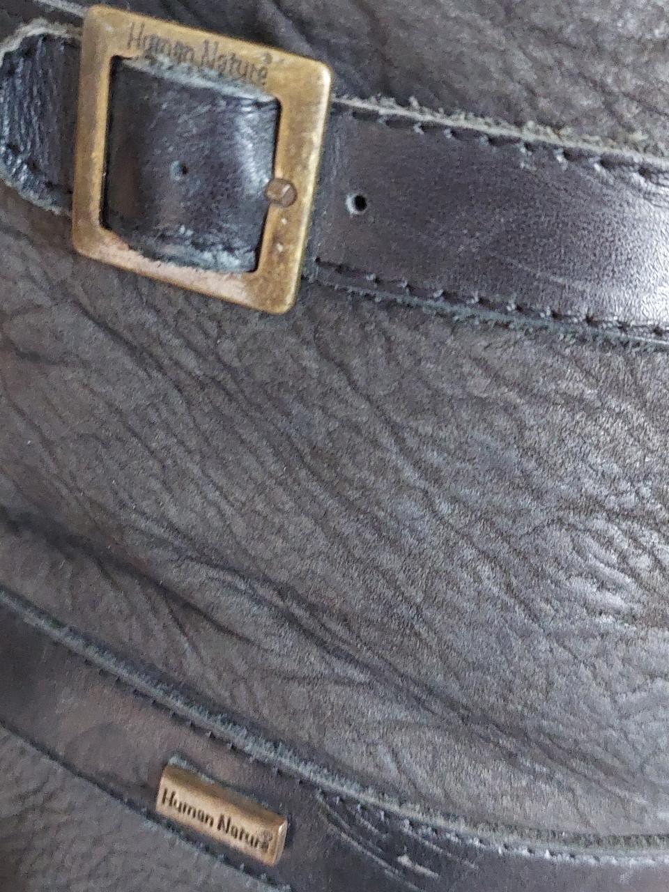 Zwarte Human Nature lederen damesboors met "bont" maat 36