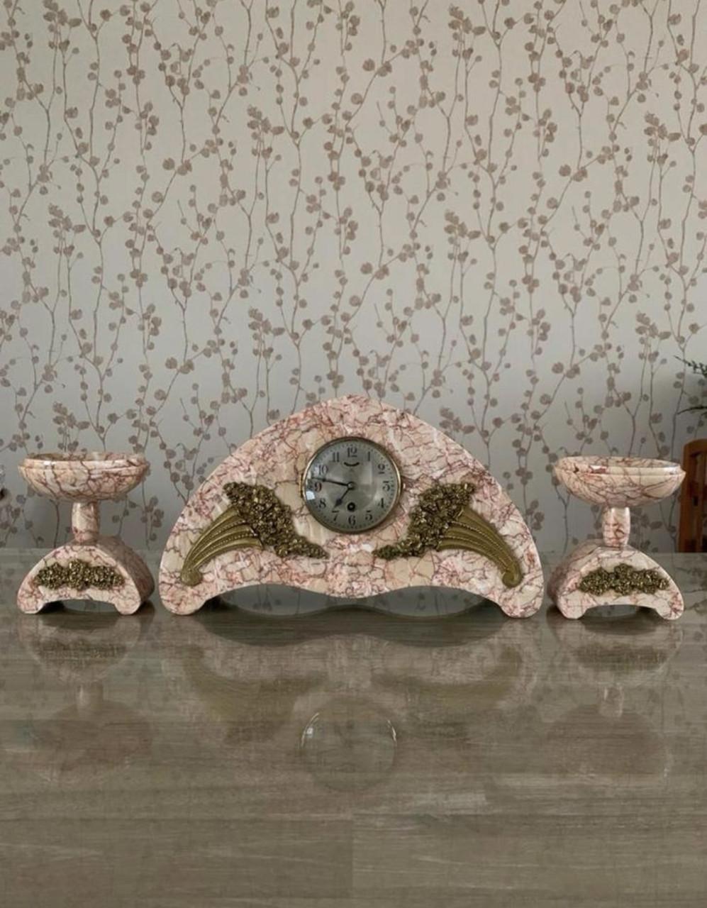 ✨Prachtige Sfeervolle Art Deco Pendule Set✨1920-1930✨