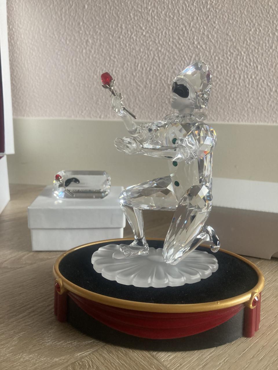 Swarovski harlekijn met display en plaquette