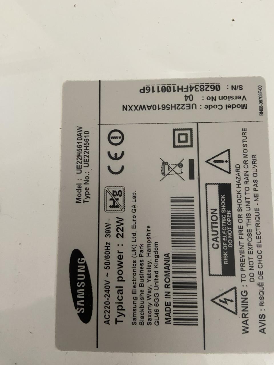 Televisie Samsung met ophangbeugel