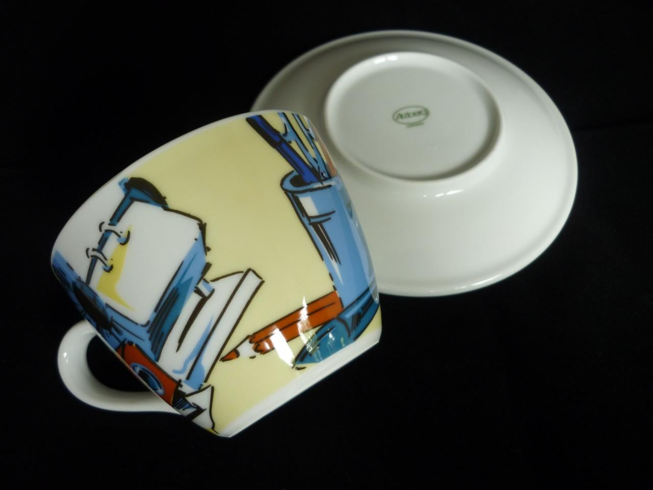 Set van 2 kop en schotel Arzberg Kunst Collectie
