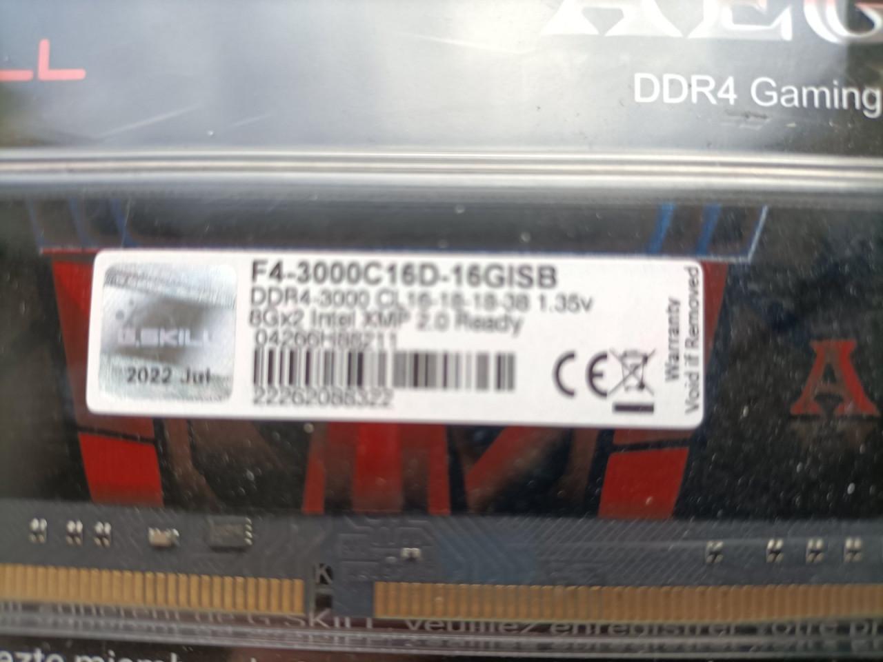 Nieuw geheugen van G.Skill 16 Gb DDR 4 Geheugen ( 2x8 )