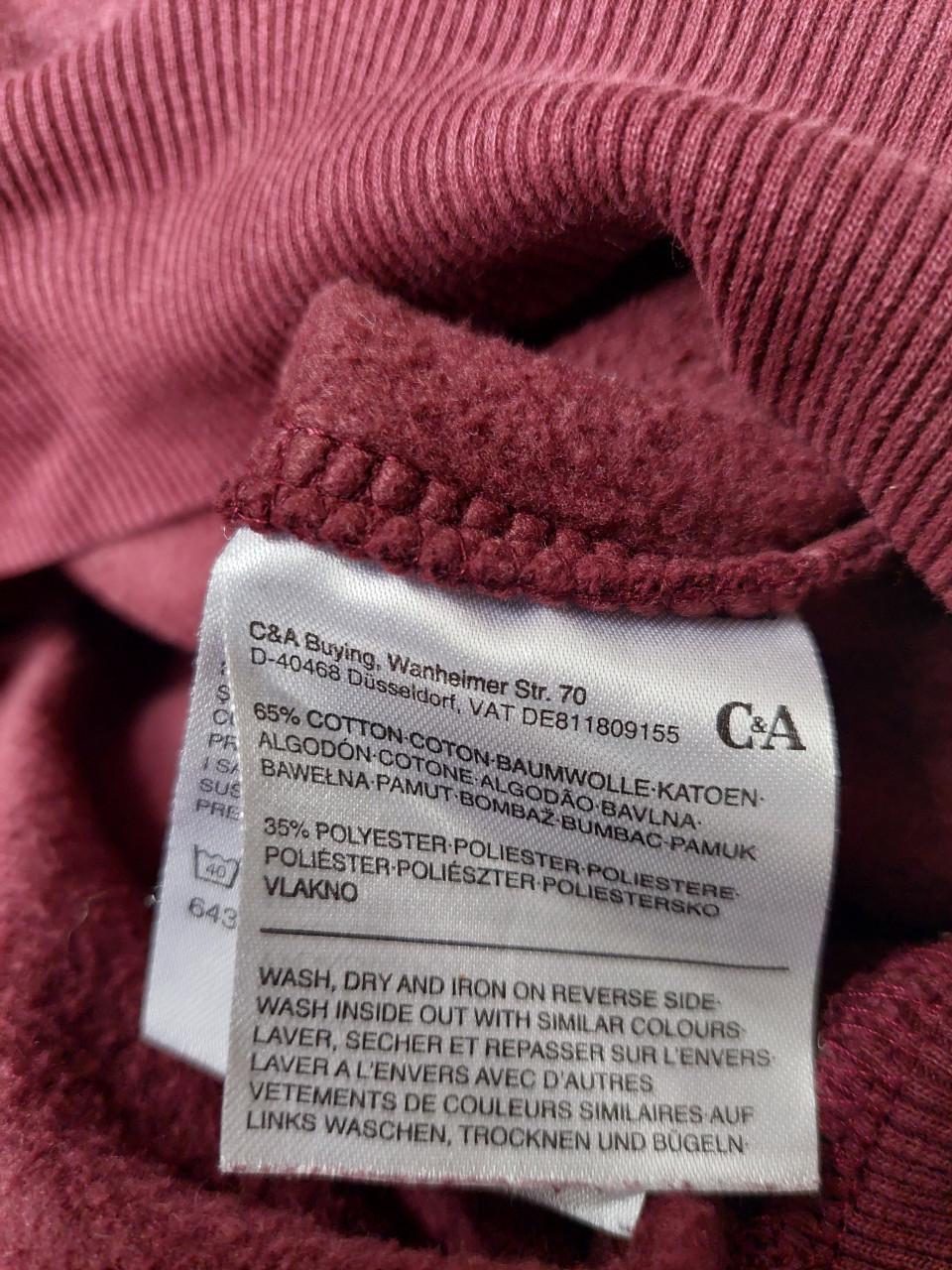Unisex Hoody bordeauxkleur maat small C&A