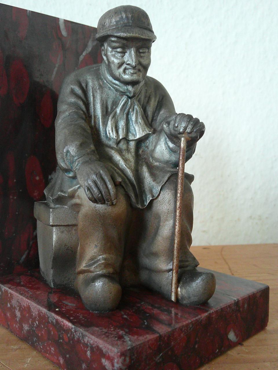 BOERENSTEL IN RUSTE ,MARMER EN ZAMAK, FRANKRIJK 1920/'30