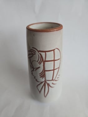 Vintage vaasje van Boonstra met meisjeshoofd 11 cm