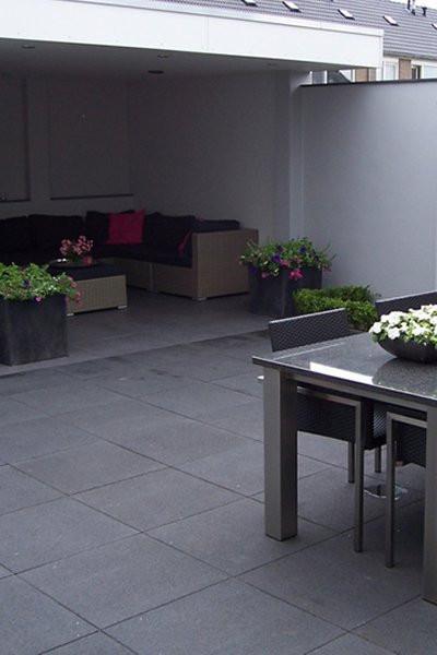 Actie! Terrastegel + ( met mini facet ) 60x60x 4cm €21.45 per m²