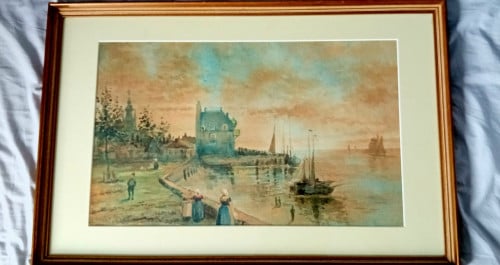 Aquarell van Campveerse toren Veere