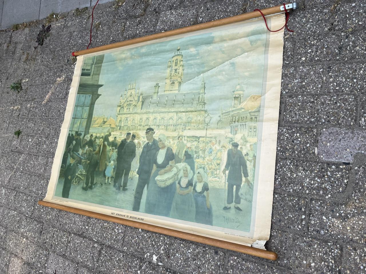 Schoolplaat Het stadhuis te Middelburg