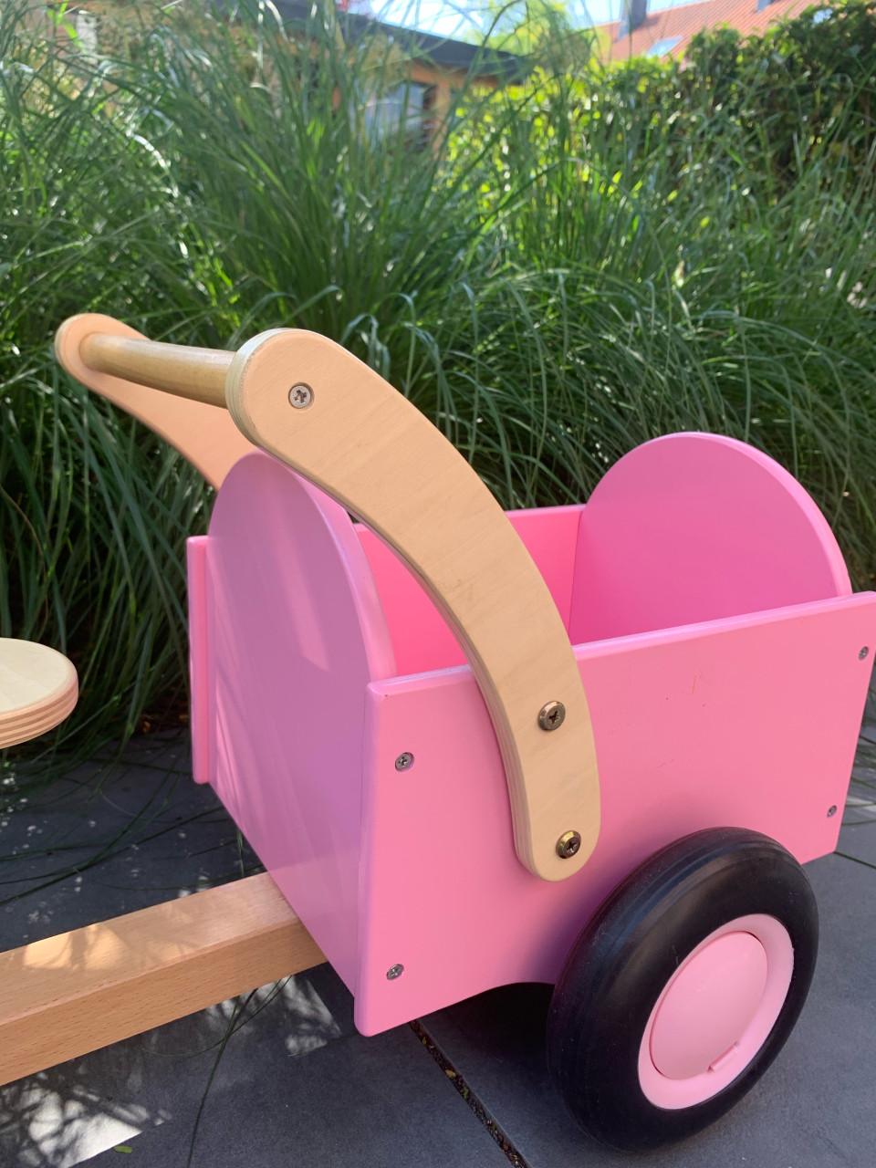 Houten bakfiets, New classic Toys Roze