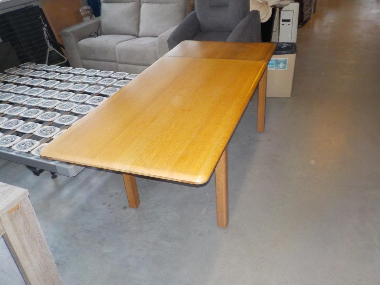 Massieve blank eiken verlengbare eettafel in zeer goede staat 185 x 80 cm