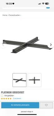 Parasol voet kruis ( zonder tegels)