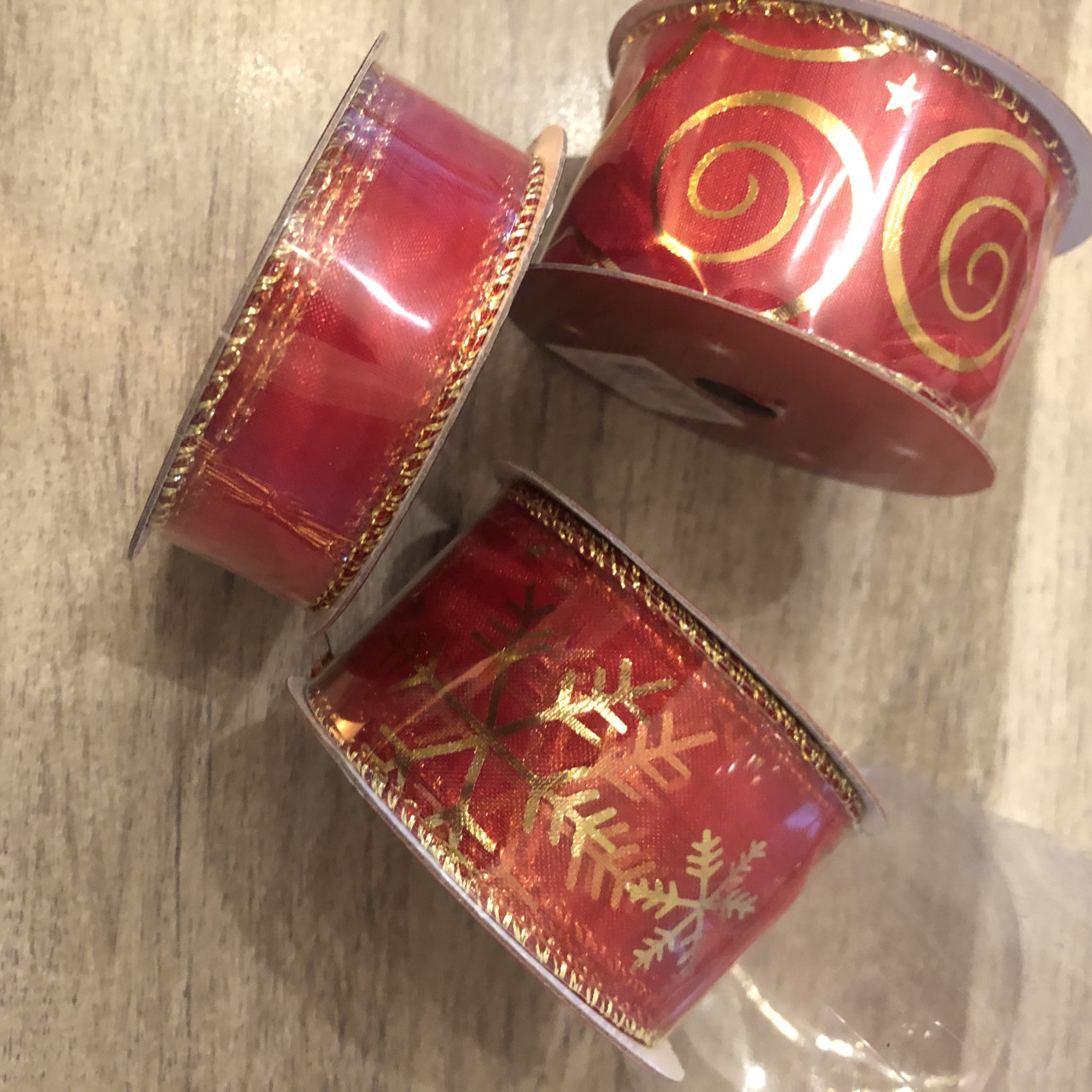 Decoratielint rood-goud (21 rollen)