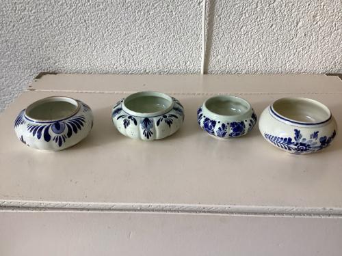 Delfblauw kommetjes 4 x.