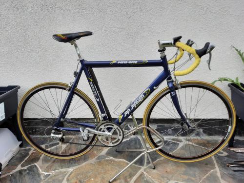 Wielrenfiets Paris-Nice van Jan Janssen maat L. Kleur blauw/geel