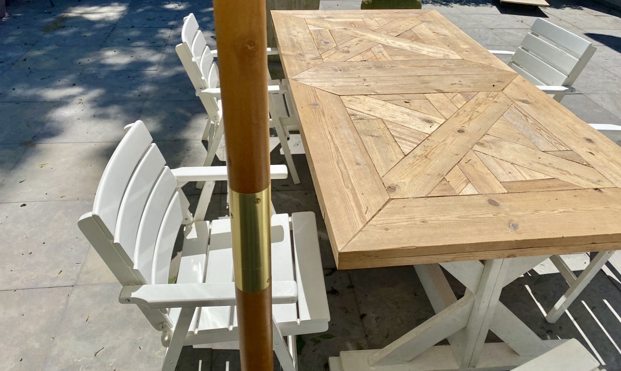 Luxe Houten Parasol 300x300 cm NIEUW