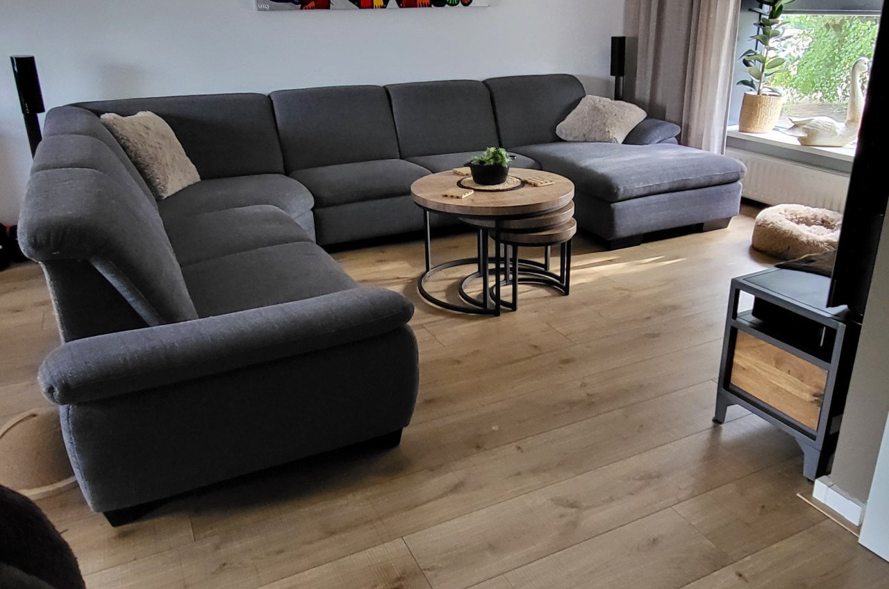 Te koop hoekbank ( donker grijs )