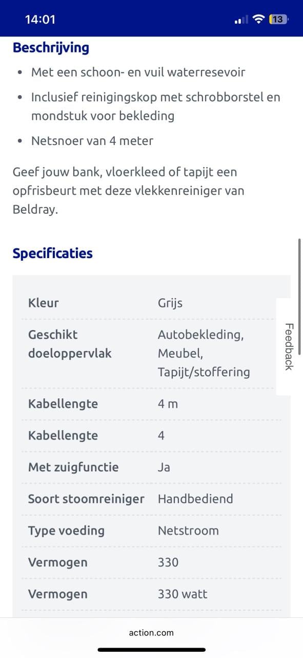 Beldray spotbuster vlekkenreiniger