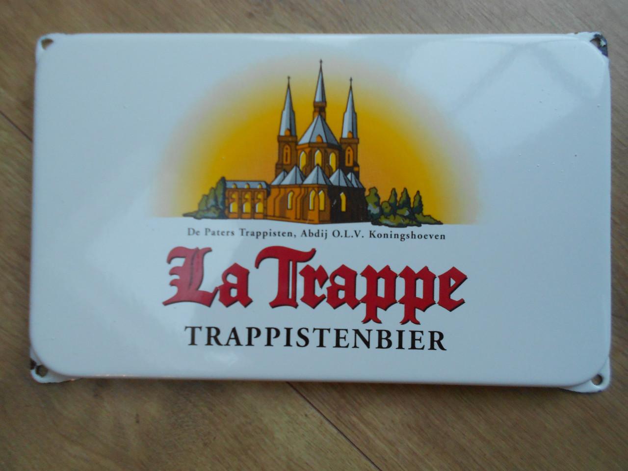 La trappe trappistenbier emaille reclamebord.