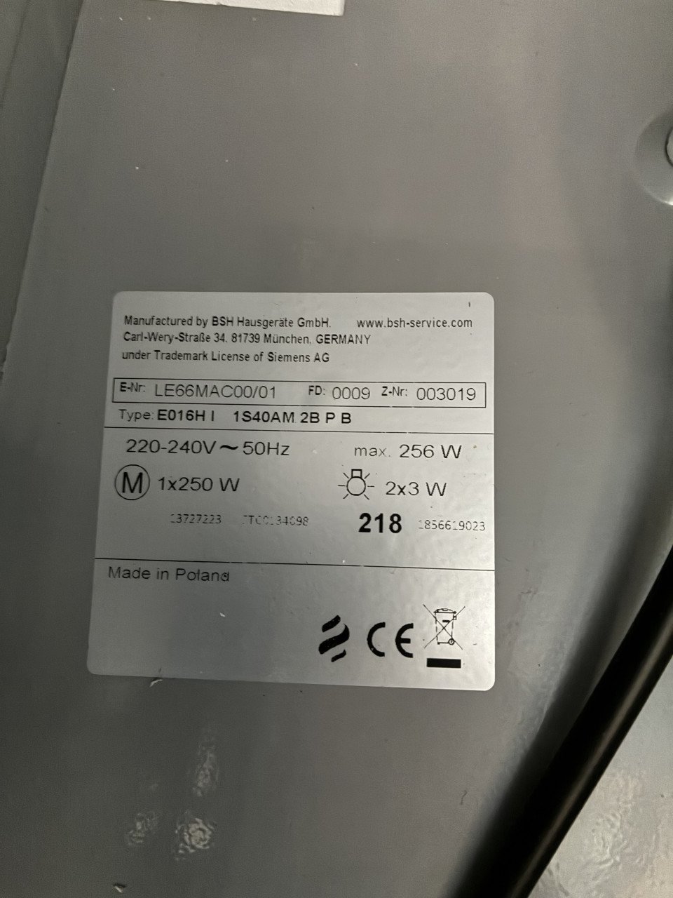 Afzuigkap:SIEMENS LE66MAC00 - breedte 59.9 cm -