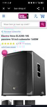 ELECTRO-VOICE ELX-118 Passive 18" Subwoofer System (ELX118)