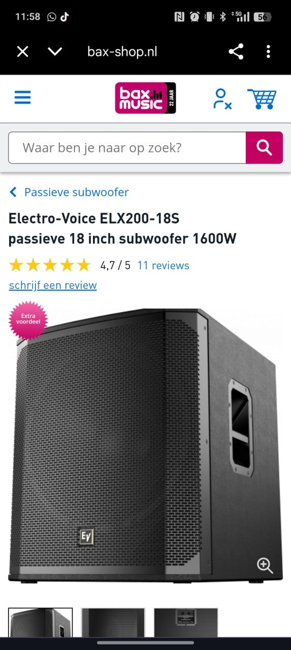 ELECTRO-VOICE ELX-118 Passive 18" Subwoofer System (ELX118)