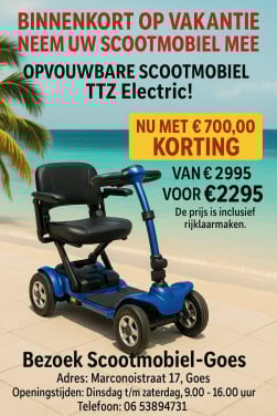 Nu in de winkel Opvouwbare Scootmobiel TTZ Electric!