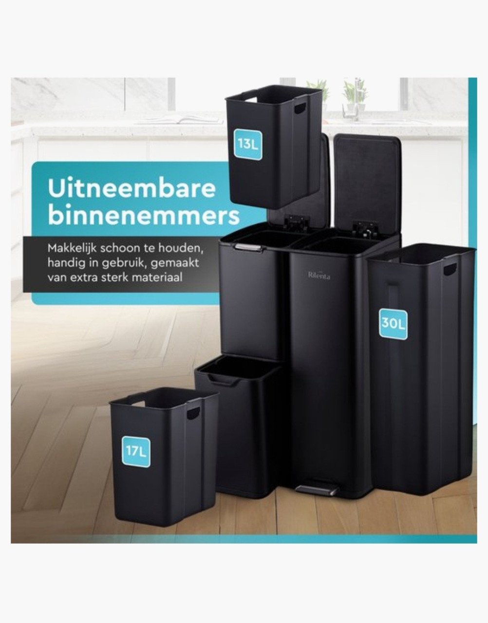 Prullenbak Rilenta afvalscheiding 60L