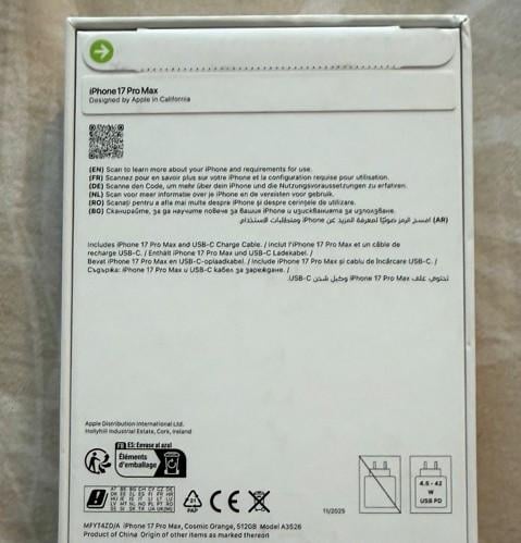 IPhone 17 Pro Max -5G- 512GB - Cosmic Orange - VERZEGELD -