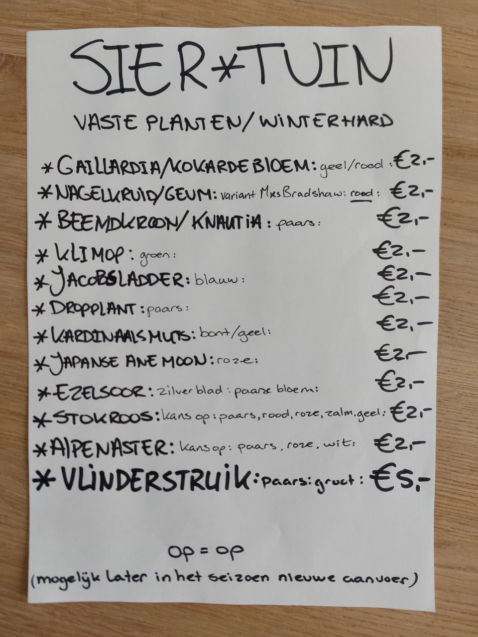 TK: SIERTUIN + MOESTUIN PLANTEN BIJ DE VOORDEUR