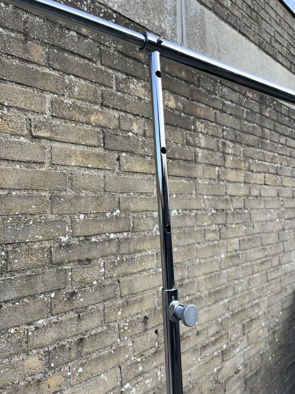 Kledingrek verrijdbaar en inklapbaar, professionele uitvoering.