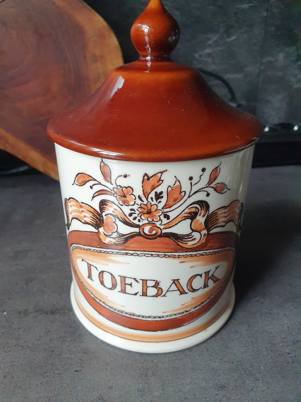 Vintage Keramische pot Toeback, gemerkt ZENITH, genummerd 1797