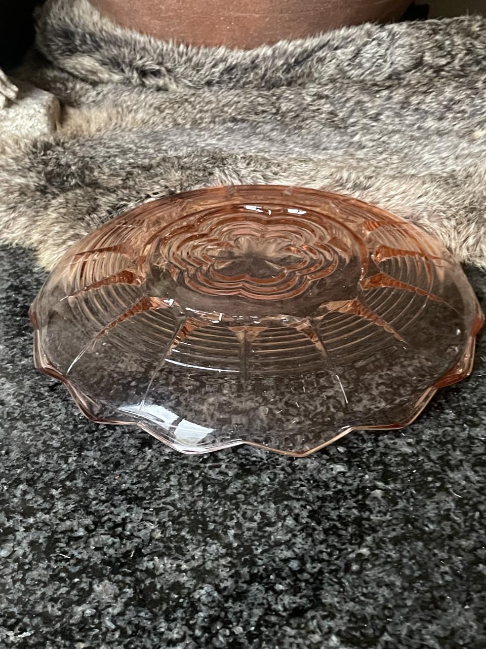 Persglazen fruitschaal met bord (set)