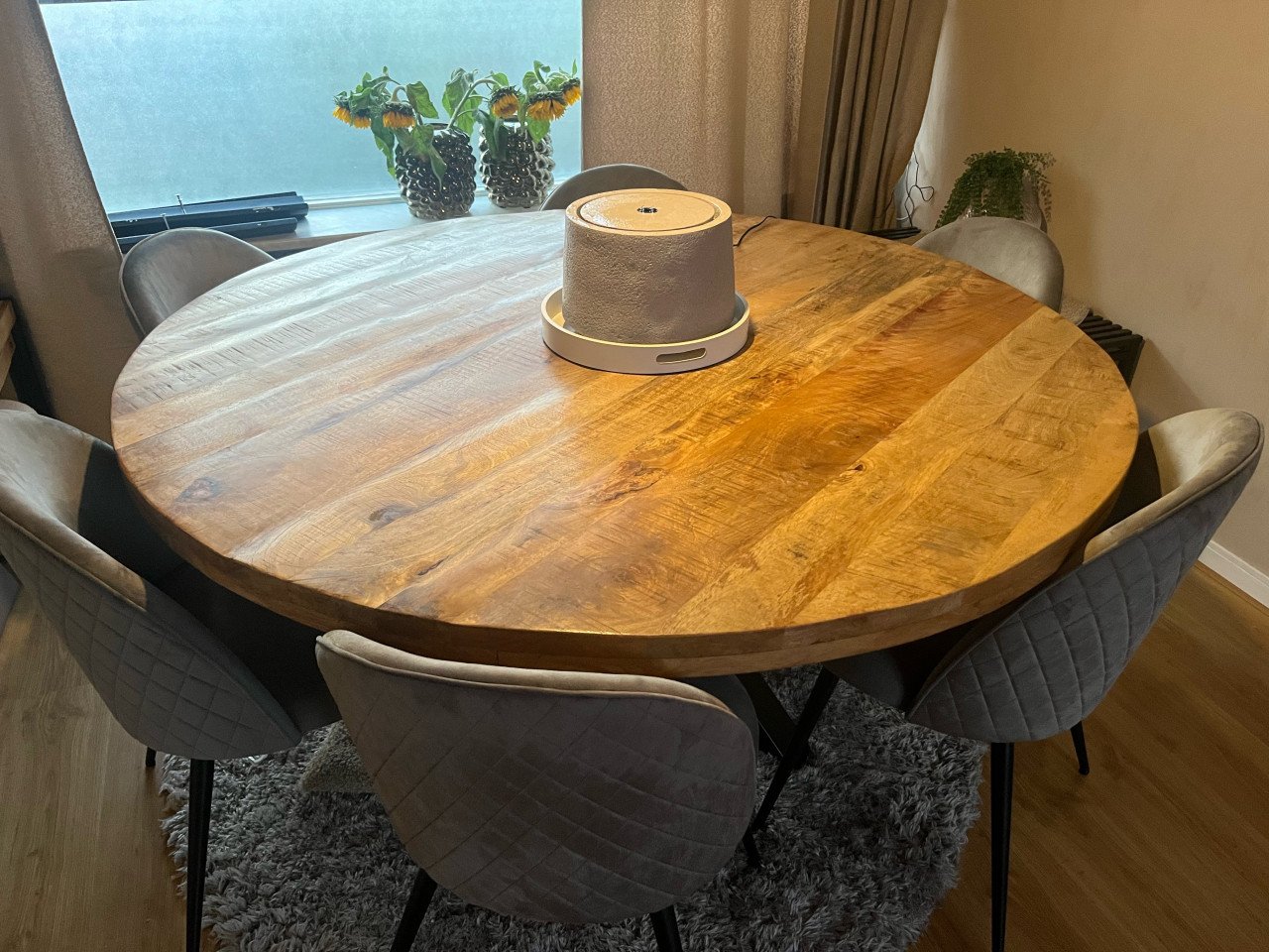 Prachtige mango houten eettafel 260 cm kruispoot
