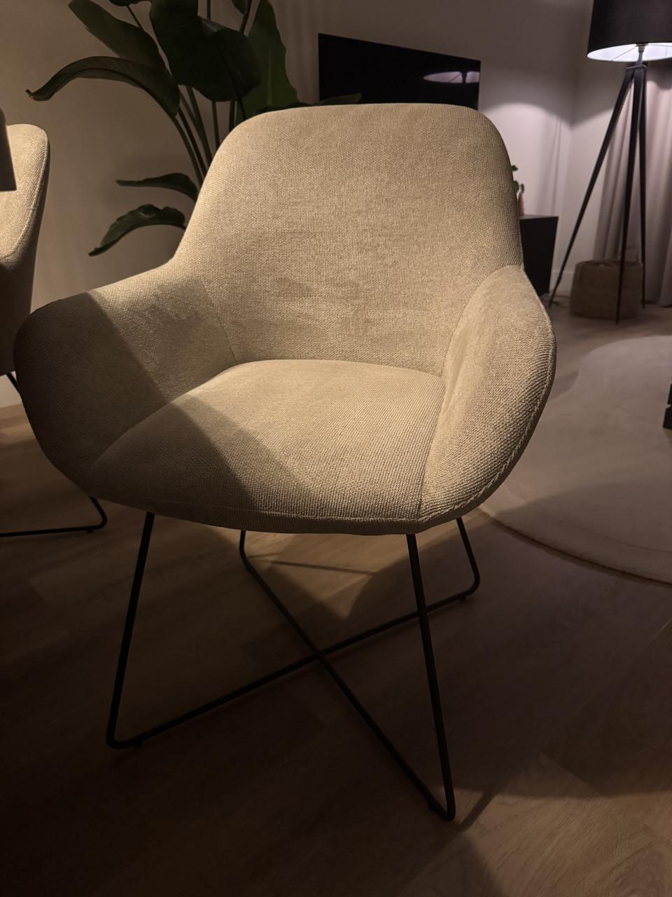 4 eetkamerstoelen Jesper Home Kushi ivory ivy