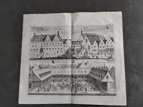 Gravure Middelburg o.a Koopmansbeurs Gasthuys ca jr 1700