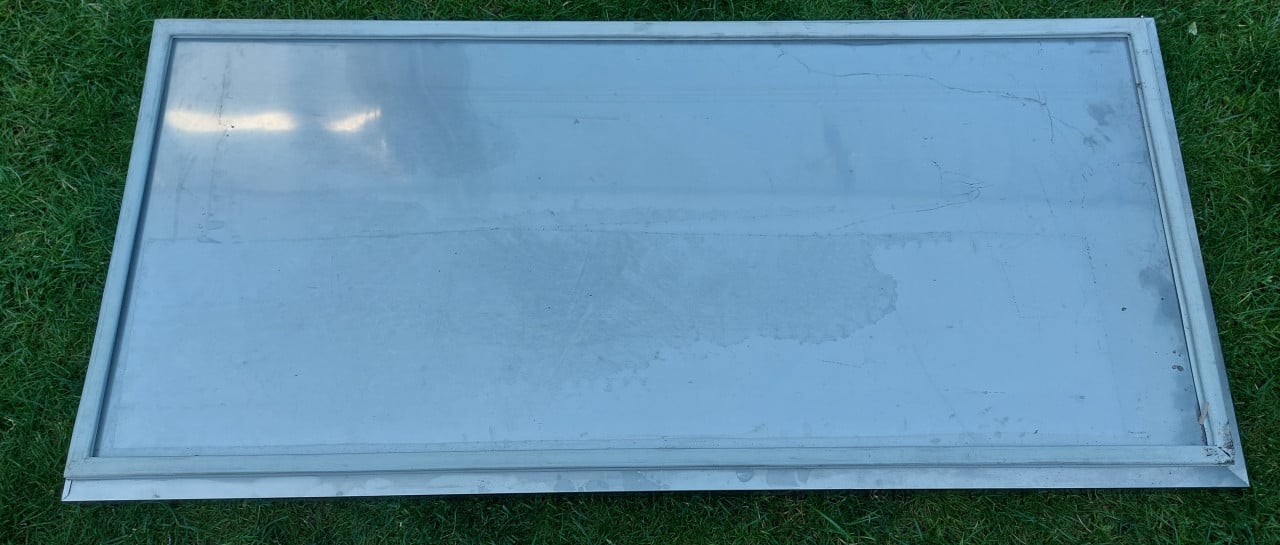 RVS Werkblad / deur 148x69x6 cm.