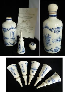 Vintage Regina Gouda Delfts blauwe likeurset + 5 schenktuit