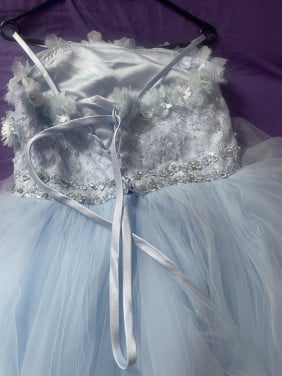 Flowergirl jurk maat 170 kleur blauw